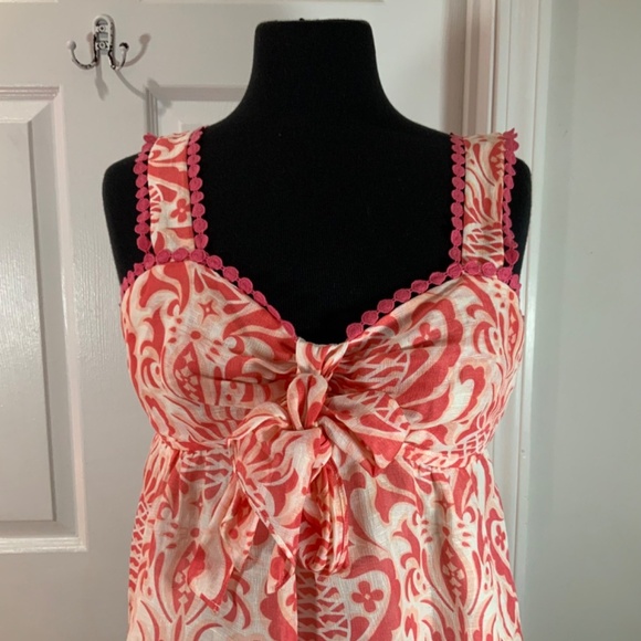 Kate Spade Pineapple Print Silk Linen Top Size 4 - Picture 3 of 9